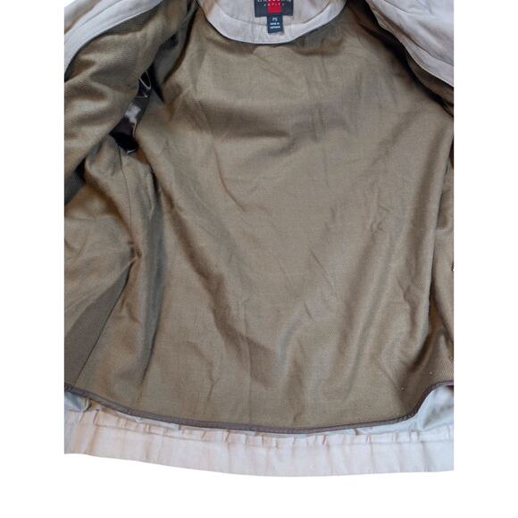 Gallery Womens PS Lined Jacket Coat Beige Hooded Zip Snap Drawstring Pockets - Picture 7 of 10